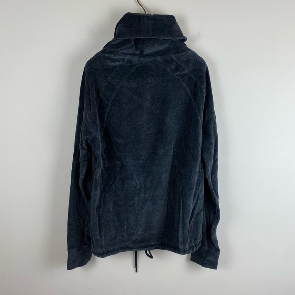 Athleta Velour Turtleneck Sweatshirt Charcoal Grey - Picture 2 of 6